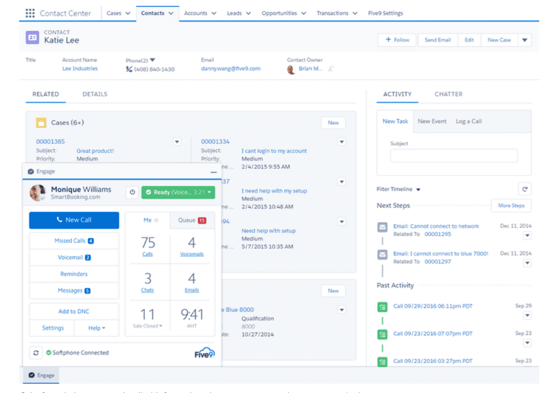 Contact and lead management: 